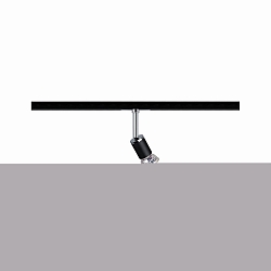 1-Phasen Schienenspot URAIL PURE II, 230V, GU10 max.10W, dreh- und neigbar, Schwarz matt / Chrom