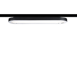 1-Phasen LED Fl�chenleuchte URAIL PANEL, oval, 38 x 11cm, 230V, 8W 2700K 480lm, Schwarz matt / Chrom