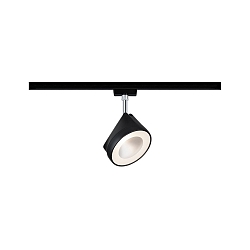 1-Phasen LED Schienenspot URAIL ARENA, 230V, 14W 2700K 850lm 82�, dreh- und neigbar, dimmbar, Schwarz matt / Chrom