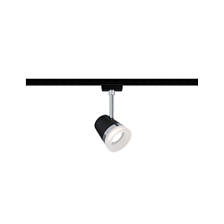 1-Phasen Schienenspot URAIL CONE, 230V, GU10 max.10W, dreh- und neigbar, Schwarz matt / Chrom / Satin