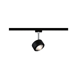 spot URAIL ALDAN LED with lens optics, chrome, black matt dimmable