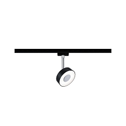 1-Phasen Schienenspot URAIL CIRCLE, 230V, 5W 4000K 160lm 90�, dreh- und neigbar, dimmbar, Schwarz matt / Chrom