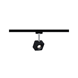 1-Phasen LED Schienenspot URAIL CUBE, 230V, 8W 4000K 520lm 65�, dimmbar, Schwarz matt / Chrom