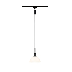 1-Phasen Pendelleuchte URAIL SARRASANI, 230V, E14 max. 20W, Schwarz matt / Opales Glas