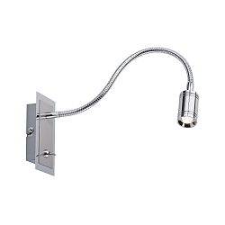 LED Wandleuchte / Bettleseleuchte MIRROR ZYLINDRO, 230V DC, 700mA, 3W 2700K 120lm, Chrom