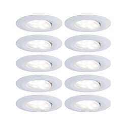 10er-Set Outdoor LED Einbauspot CALLA IP65 DIM, schwenkbar, 230V, je 6.5W 4000K 560lm 100�, dimmbar, wei� matt