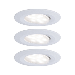 3er-Set Outdoor LED Einbauspot CALLA IP65, schwenkbar, 230V, je 6W 4000K 680lm 100�, wei� matt