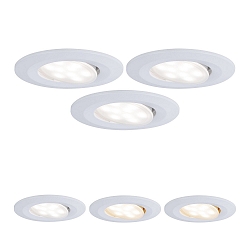 Set of 3 Outdoor LED Recessed spot CALLA IP65, swivelling, 230V, each 5.5W 3000-6500K 550lm 100�, white matt