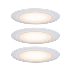 recessed luminaire SUON DIM-TO-WARM Dim-To-Warm, set of 3 IP44, satin, white dimmable 480lm 2000K