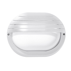 Wandleuchte EKO 19 GRILL, E27, 1x15W, TC-TSE, IP44, IK06, Glas opal, wei�