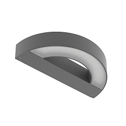 LED Wandleuchte MASK+ MINI M, 8W, 3000K, 200lm, IP65, IK05, statisch, anthrazit / Glas opal