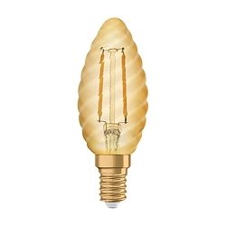 LED Filamentlampe ESSENCE AMBIENTE LUX Kerzenform, CW22, E14, 2,5W, 2400K, 220lm, gold