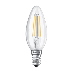 LED Filament Kerzenform ESSENCE CANDLE C40 827/C, E14, 4.2W 2700K 470lm 330�, schaltbar, klar