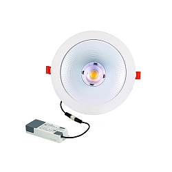 LED Downlight GLAN M, IP20, � 23.7cm, 230V , Plug&Play, 15-21W (multi) 3000/3500/4000K (CCT) 60�, UGR<19, starr, wei� matt