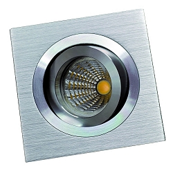 Kardanischer Einbaustrahler MELIMAR, IP20, eckig, 1-fach, exkl. Fassung, Aluminium geb�rstet / Ring gl�nzend