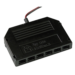 Zubeh�r f�r Einbauleuchte / KEMENTARI (SF + F + SFQ + FQ) - LED Verteiler 6-fach, IP20, 15cm Kabel, 6-24V DC, max. 3A