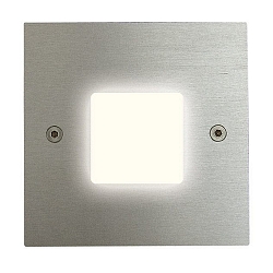 LED Wandeinbau-Leuchte LED WARMWS f�r Schalterdosen, IP20, eckig, Edelstahl / opal, 1W 3000K 14lm