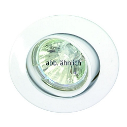 Alu-Druckguss-Einbaustrahler f�r MR11 (� 3.5cm), IP20, � 6.3cm, mit Sprengring, ohne Fassung, schwenkbar, wei� matt