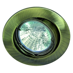 Alu die-cast Recessed spot for MR16, swivelling, IP20, old brass
