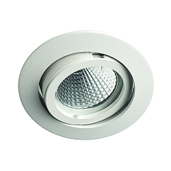Alu-Druckguss-Einbaustrahler f�r MR16, IP20, � 8.2cm, mit Bajonett, ohne Fassung, schwenkbar, wei� matt