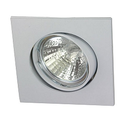 Alu-Druckguss-Einbaustrahler QUADRO f�r MR16, IP20, 8.2 x 8.2cm, mit Sprengring, ohne Fassung, schwenkbar, wei� matt