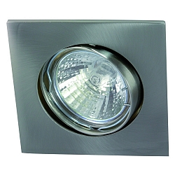 Alu-Druckguss-Einbaustrahler QUADRO f�r MR16, IP20, 8.2 x 8.2cm, mit Sprengring, ohne Fassung, schwenkbar, eisen geb�rstet