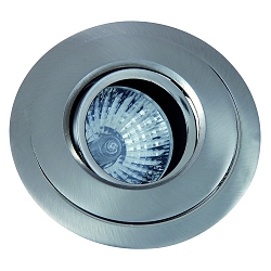 Alu-Druckguss-Einbaustrahler f�r MR16, IP20, � 9.1cm, blendfrei, Einsatz abziehbar, ohne Fassung, schwenkbar, eisen geb�rstet