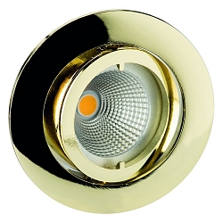 Alu-Druckguss-Einbaustrahler f�r MR11 (� 3.5cm), IP20, � 6cm, mit Bajonett, ohne Fassung, schwenkbar, gold