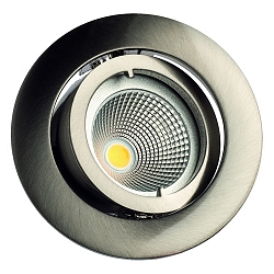 Alu-Druckguss-Einbaustrahler f�r MR11 (� 3.5cm), IP20, � 6cm, mit Bajonett, ohne Fassung, schwenkbar, eisen geb�rstet
