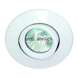 Alu-Druckguss-Einbaustrahler f�r MR16, IP20, � 10.2cm, kardanisch 30�/355�, mit Frontblende, wei� matt