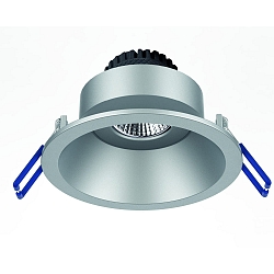 Einbaustrahler TOM, IP20, Rund, � 10.5cm, ohne Fassung, f�r LED Modul � 5cm. schwenkbar, Alu-Druckguss, sandsilber