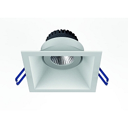 Einbaustrahler TOM, IP20, Quadratisch, 10.5x10.5cm, ohne Fassung, f�r LED Modul � 5cm. schwenkbar, Alu-Druckguss, sandwei�