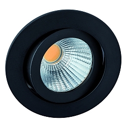 LED Recessed spot, 7W, 40�, 2300-3000K, 350mA, CRI90, IP20, without converter, with disc, black
