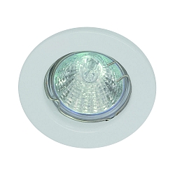 Stahl-Einbaustrahler f�r MR16, IP20, �8cm, mit Sprengring, ohne Fassung, starr, wei� matt