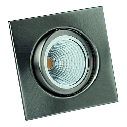 V4A Edelstahl-Einbaustrahler f�r MR16, IP20, � 8cm, mit Frontblende, ohne Fassung, schwenkbar, rostfrei, X5CrNiMo 316, eckig