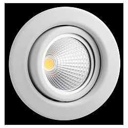 V2A Edelstahl-Einbaustrahler f�r MR16, IP20, � 8cm, mit Frontblende, ohne Fassung, schwenkbar, rostfrei, gl�nzend wei�