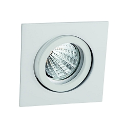 V2A Edelstahl-Einbaustrahler TULKA f�r MR16, IP20 , eckig, 8.2 x 8.2cm, Einsatz abziehbar, schwenkbar, wei� matt