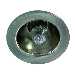 Aluminium-Druckguss-Lichtpunkt f�r NV-Stiftsockel-Lampen, IP20, G4 max. 20W, IP20, tief, starr, Eisen geb�rstet