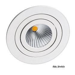 LED Recessed spot, 7W, 38�, 3000K, 350mA, CRI90, IP40, without converter, with disc, iron brushed