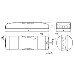 LED Panel-Vorschaltger�t TRIDONIC ON-OFF, IP20, AC/DC-tauglich, stromkonstant, 900mA, schaltbar