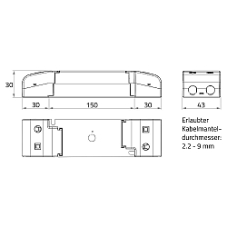 LED Panel Vorschaltger�t TRIDONIC, IP20, stromkonstant, 176-280V / sek. 25-50V, 900mA, 22.5-45W, CASAMBI dimmbar