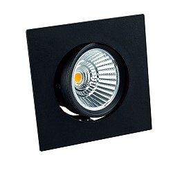 LED Einbaustrahler BAN COB, IP40, quadratisch, 350mA (exkl. BG), CRI >90, schwenkbar, 7W 2700K 620lm 40�, schwarz