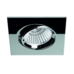 LED Einbaustrahler BAN COB, IP40, quadratisch, 350mA (exkl. BG), CRI >90, schwenkbar, 7W 2700K 620lm 40�, chrom