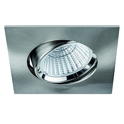 LED Einbaustrahler BAN COB, IP40, quadratisch, 350mA (exkl. BG), CRI >90, schwenkbar, 7W 3000K 640lm 40�, eisen geb�rstet
