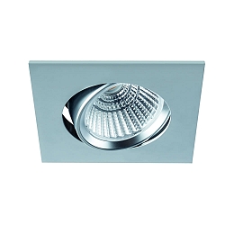LED Einbaustrahler BAN COB, IP40, quadratisch, 350mA (exkl. BG), CRI >90, schwenkbar, 7W 2700K 620lm 40�, chrom matt