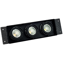 ceiling recessed luminaire VANYA 3 flames, square, swivelling, flush IP20, black dimmable