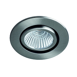 recessed luminaire BAN COB round, swivelling, current constant IP40, stainless steel dimmable 7W 600lm 3000K 40� CRI 90-100
