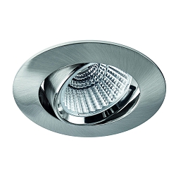 recessed luminaire BAN COB round, swivelling, current constant IP40, brushed iron dimmable 7W 672lm 4000K 40� CRI 90-100