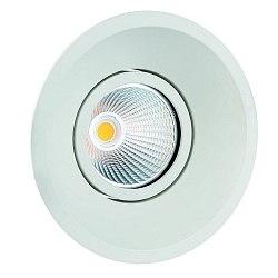 LED Einbaustrahler CORU-80, IP20, rund, schwenkbar 15�, exkl. Leuchtmittel / Fassung / BG, Alu-Druckguss, wei�