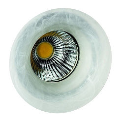 ceiling recessed luminaire HYELLE COB round, rigid IP20, marble, transparent